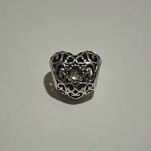 Pandora April Signature Heart Charm